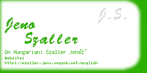 jeno szaller business card